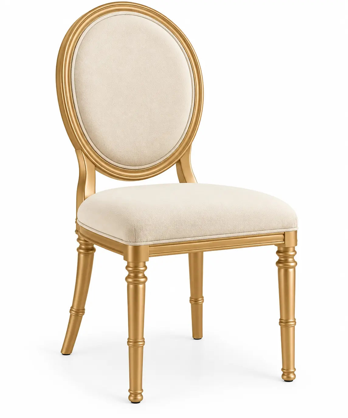 Silla con respaldo de contorno redondeado, beige y marrón
