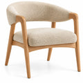 Silla con respaldo de contorno redondeado, beige y marrón